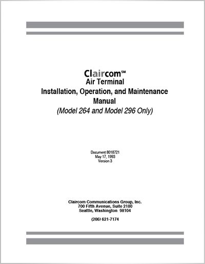 Claircom Air Terminal Manual