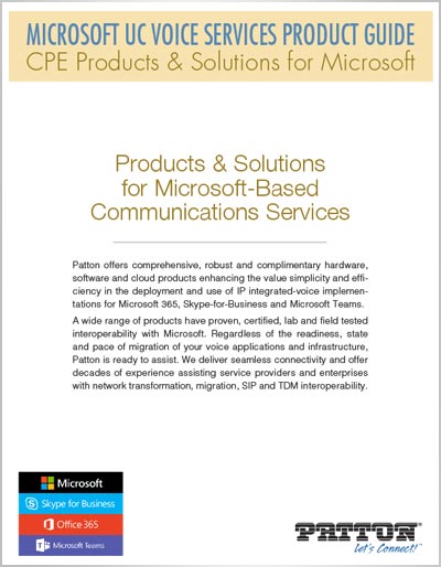 Patton Microsoft UC Voice Services Product Guide