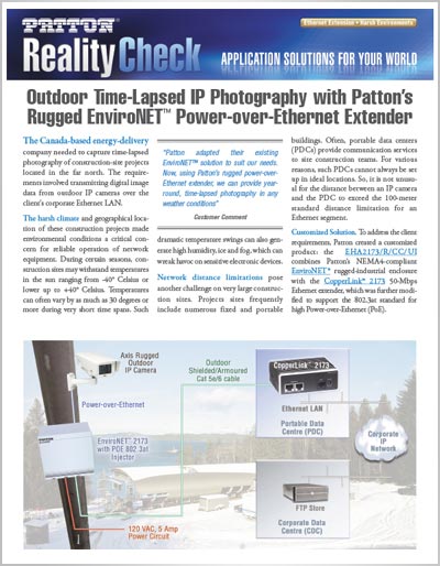 RealityCheck: Outdoor Time-Lapsed IP Photography with Patton's Rugged EnvioNET...