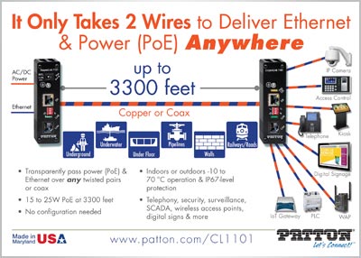 It Only Takes 2 Wires to Deliver Ethernet & Power (PoE) Anywhere