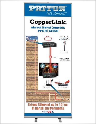 Roll-up Banner: CopperLink Industrial Ethernet Connectivity wired IoT backhaul