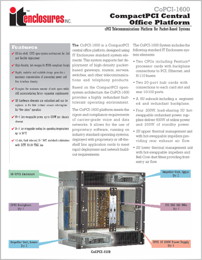 IT Enclosures CoPCI-1600 Data Sheet